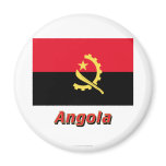 Angola Flag with Name Refrigerator Magnets