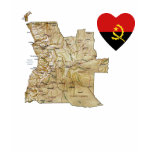 Angola Map Flag Heart and Map T-Shirt