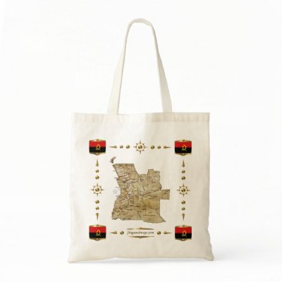 Angola Map + Flags Bag by FlagAndMap
