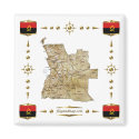 Angola Map + Flags Magnet