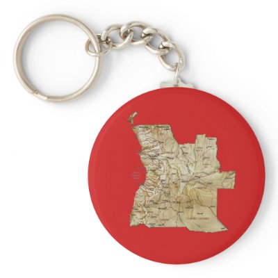 Angola Map Keychain by FlagAndMap