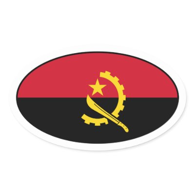 Angola Oval Flag Sticker by the_little_gift_shop