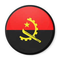 Angola quality Flag Circle Magnets