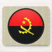 Angola quality Flag Circle Mousemat