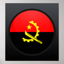 Angola quality Flag Circle Poster