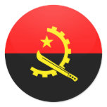 Angola quality Flag Circle Stickers