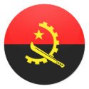 Angola quality Flag Circle stickers