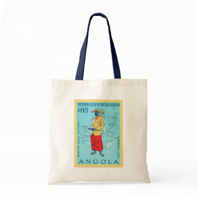 Angola ~ Republica Portuguesa ~ Vintage Postage Canvas Bag by VintageFactory