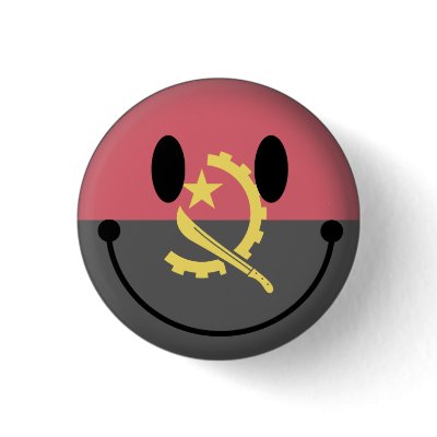 Angola Smiley Pinback Button by WorldButtons