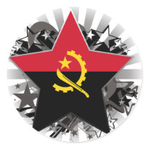 Angola Star Round Stickers