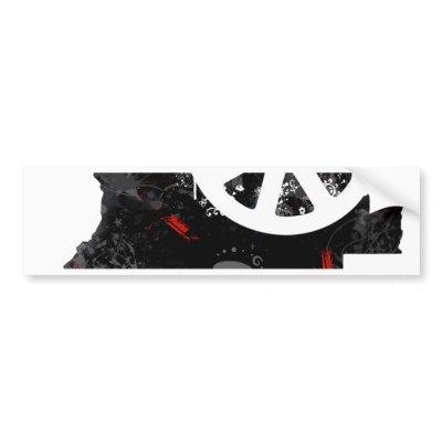 Angola Trendy Peace Sign with Angolan map Bumper Sticker by representmycountry