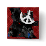 Angola Trendy Peace Sign with Angolan map Pinback Buttons