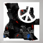 Angola Trendy Peace Sign with Angolan map posters