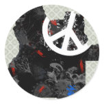 Angola Trendy Peace Sign with Angolan map Round Sticker