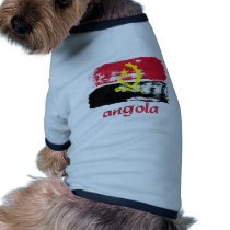 Angolan Brush stroke flag designs Dog Tee Shirt