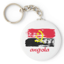 Angolan Brush stroke flag designs Key Chains