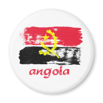 Angolan Brush stroke flag designs Fridge Magnet