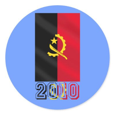 Angolan flag of Angola 2010 gifts Round Sticker by SoccerJersey