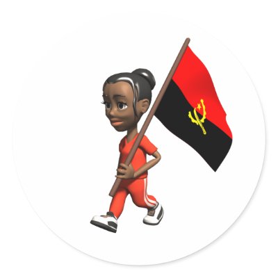 Angolan Girl Round Stickers by worldtees