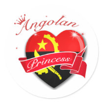Angolan Princess Round Sticker