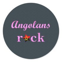 Angolans Rock - Cute Pink Round Sticker