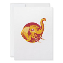 Angry African Elephant Head Retro Personalized Invite
