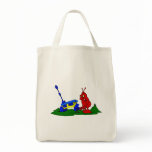 Angry Alien changing tire Tote Bags