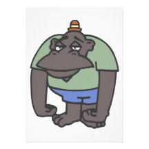 Angry ape cartoon custom invite