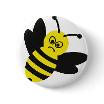 angry bee icon pinback buttons