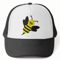 angry bee icon mesh hat