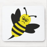 angry bee icon mousepads