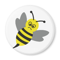 angry bee fridge magnets