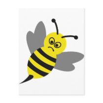 angry bee postcard