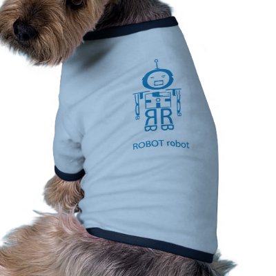 Angry Blue Robot Pet Clothing by lotsabots