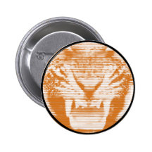 Angry Brown Tiger Horizontal Lines Buttons