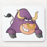 Angry Bull Over A Sign Mousepads