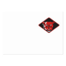 Angry Bulldog Head Front Retro Business Cards