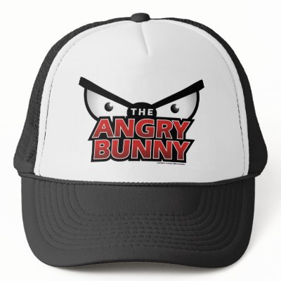 Angry Bunny Abstract Hat by wislander
