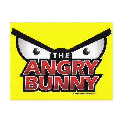Angry Bunny Abstract Postcards by wislander