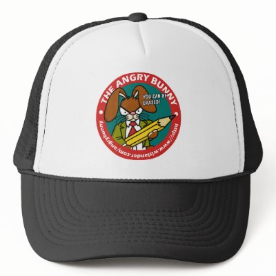 Angry Bunny Erased Hat by wislander