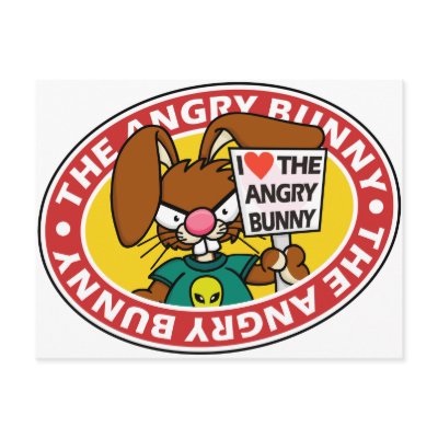 Angry Bunny Love Postcards by wislander