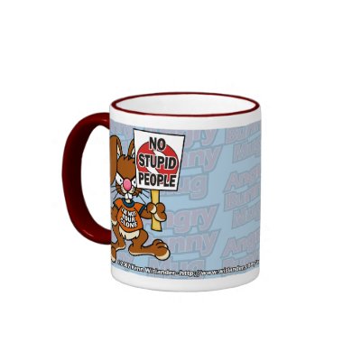 Angry Bunny No Stupid People Mug 1 by wislander