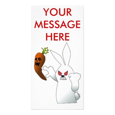Angry Bunny Photo Card by original_designs