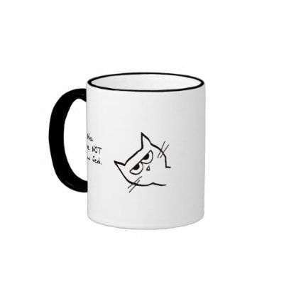 Angry Cat has NOT been fed Mugs by FunkyChicDesigns