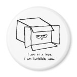 Angry Cat Hides in a Box Magnet