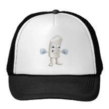 Angry chalk stick man mesh hat