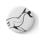 Angry Chinese Sturgeon Fish in Black and White Pins