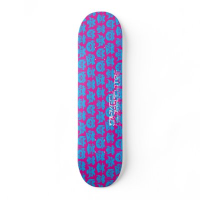 Angry Crew - Magenta / Cyan Skate Board by angryassociates