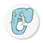 Angry Elephant Refrigerator Magnet