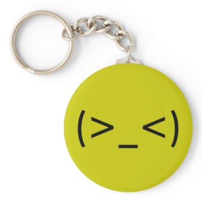 Angry Face (Japanese Smiley) Key Chains by marquita575